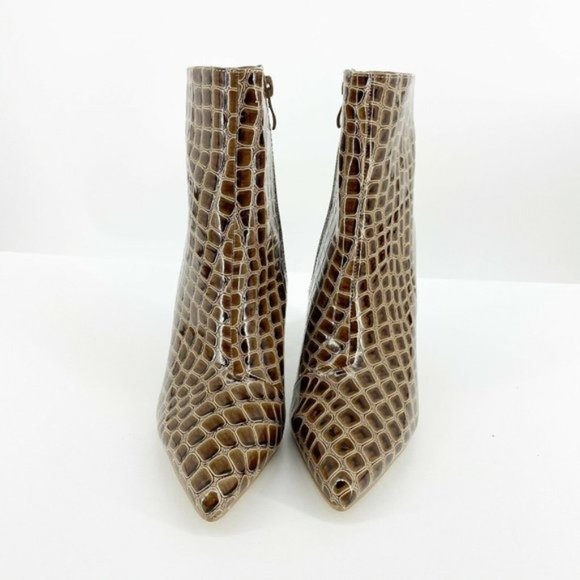 Nasty Gal NWOT Faux Croc Block Heel Ankle Boots, 5 - Picture 6 of 8